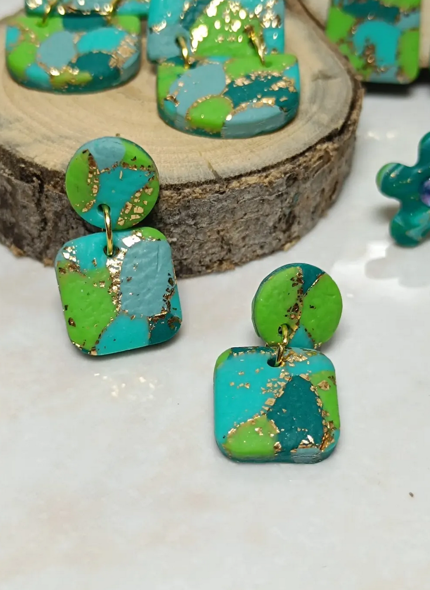 Pendientes artesanales modelo Inle de la colección Ariel