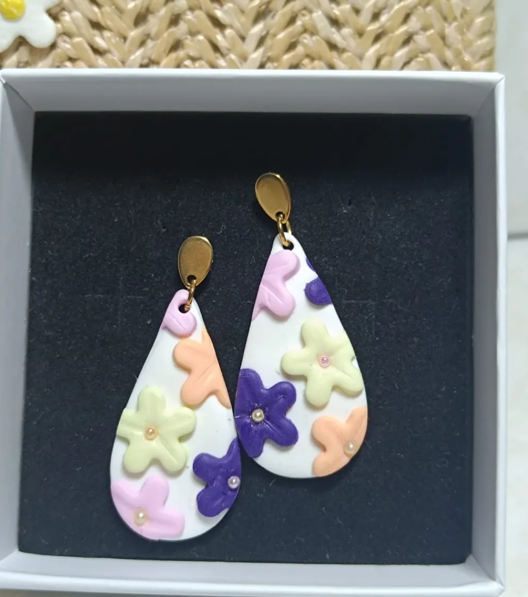 Pendientes artesanales modelo Océano de la colección Florida