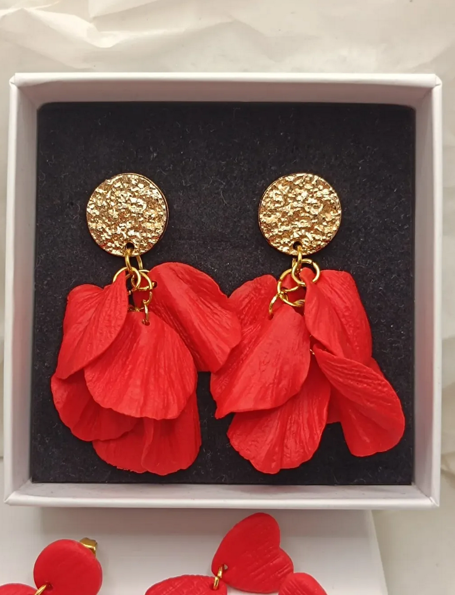 Pendientes artesanales modelo Cascada de la colección Mar Rojo