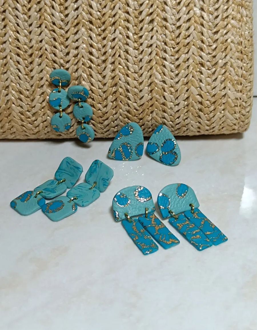 Pendientes artesanales de la colección Athena