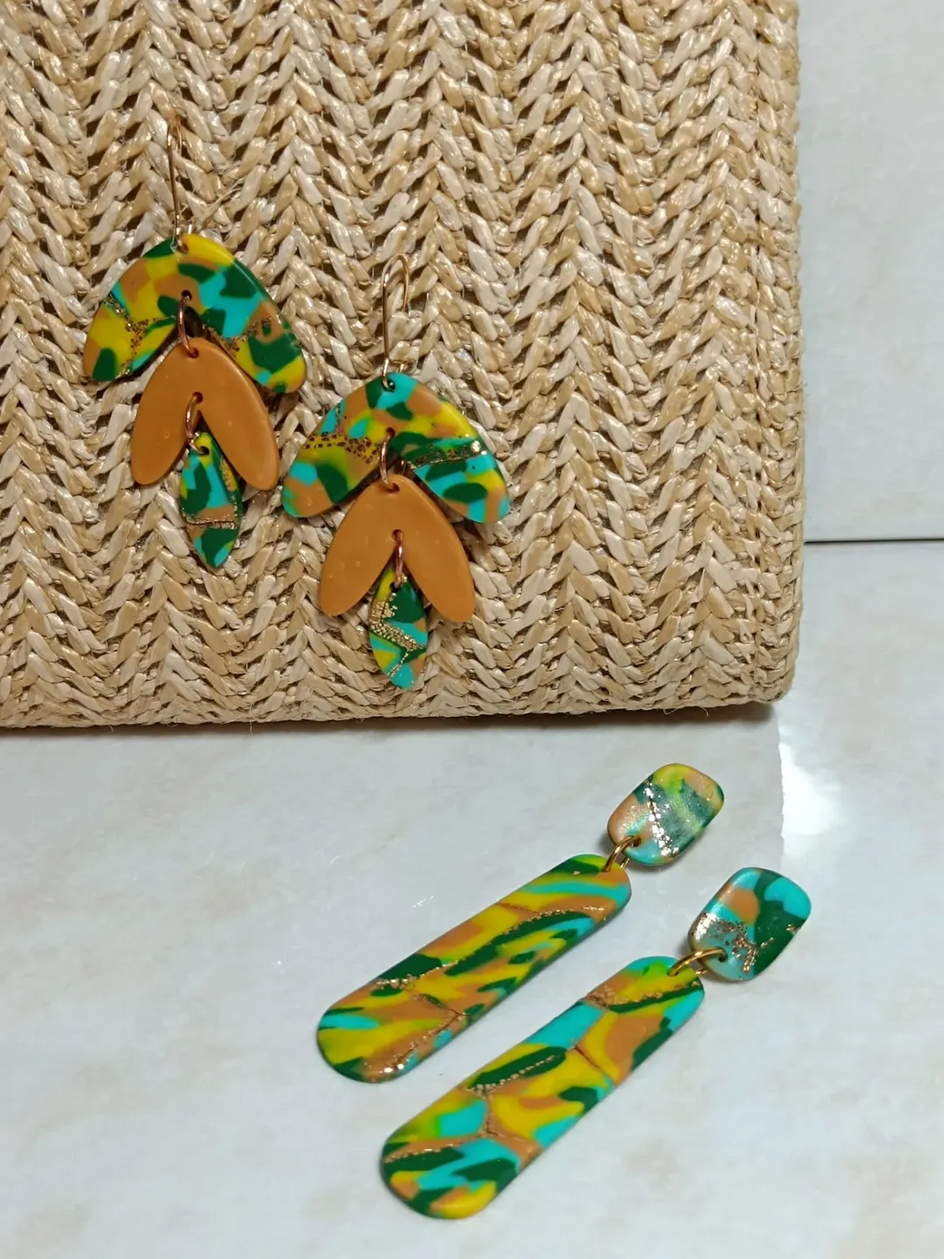 Pendientes artesanales de la colección Tajo